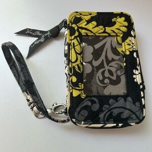 Vera Bradley Black and Yellow Floral  Wristlet Wallet